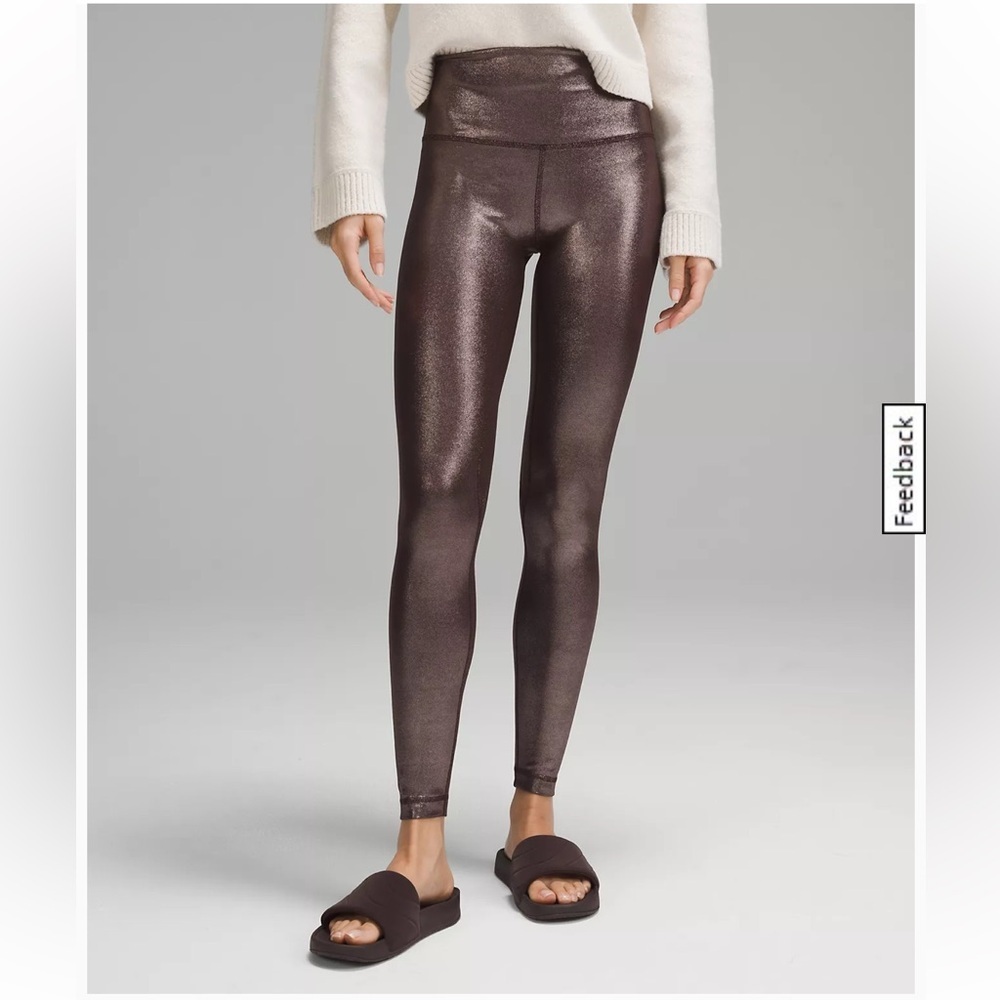 lululemon athletica Metallic Brown High-Rise Leggings